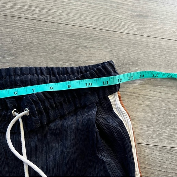 Veronica Beard Lang Tuxedo-Striped Metallic Textured-Voile Joggers Size XS - Picture 5 of 9